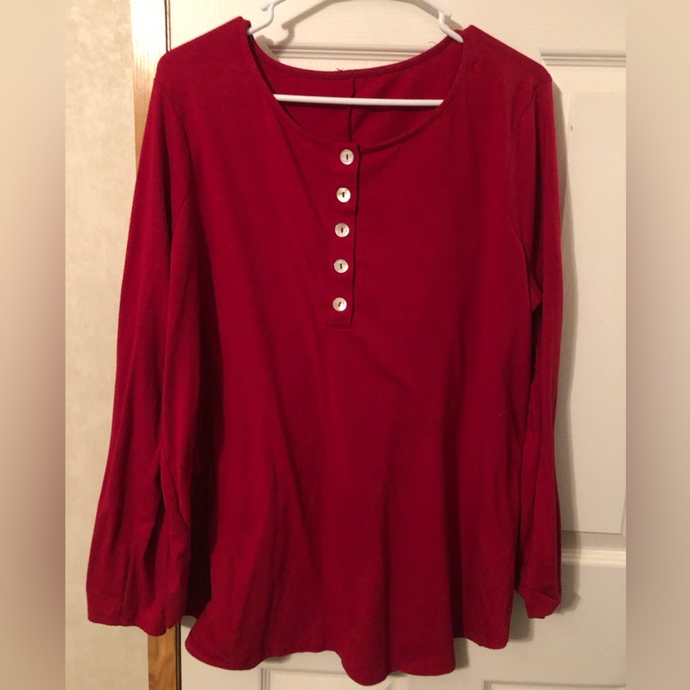 Ladies red long sleeve shirt
